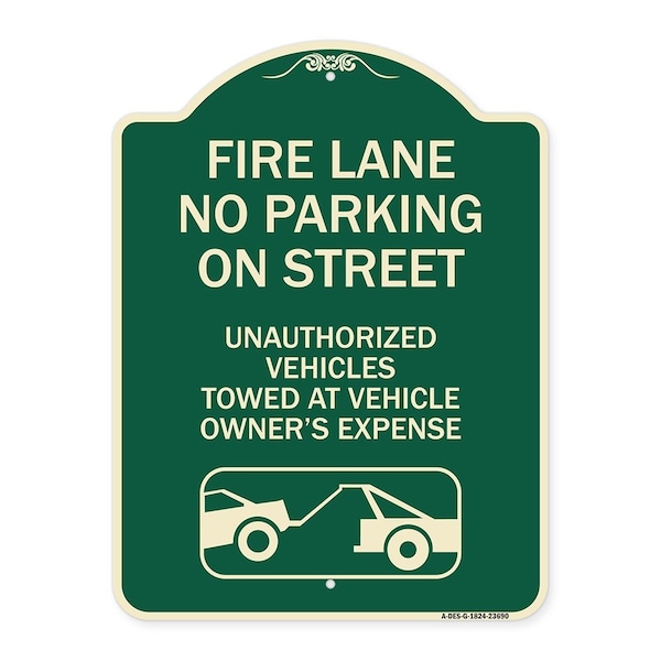No Parking on Street Unauthorized Vehicles Towed at Vehicle Owners Expense, A-DES-G-1824-23690
